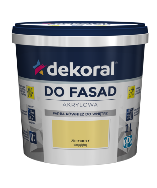 Akrylowa farba fasadowa Polinit żółty ciepły 1 l