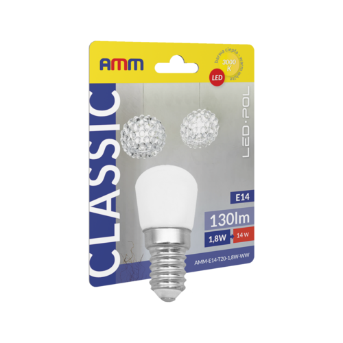 Żarówka LED AMM-E14-T20-1,8W-WW