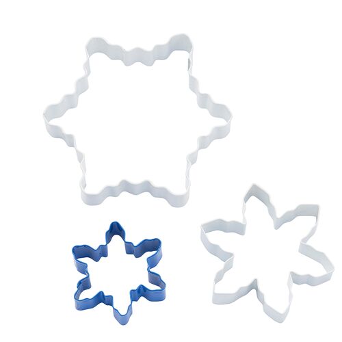 Wykrawacz nierdzewny do ciastek śnieżynka 6 x 2 cm; 9,5 x 2 cm; 12 x 2 cm