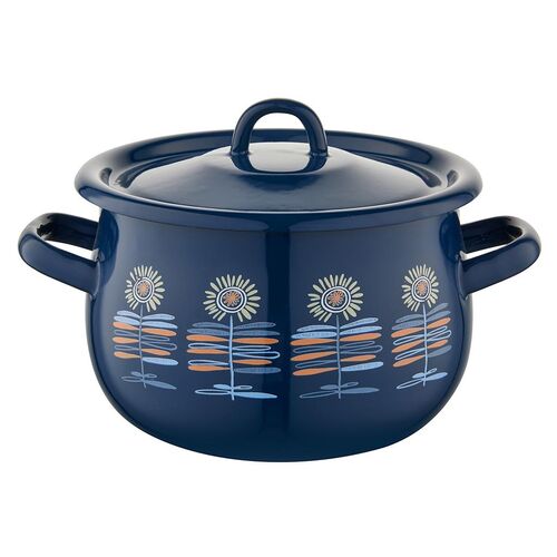 Garnek emaliowany baryłka z pokrywką Polino 20 cm 3,5 l