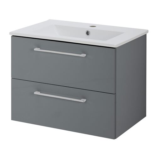 Szafka wisząca Soria Gray z umywalką 60 cm antracytowa