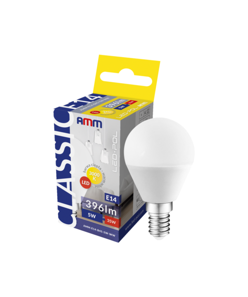 Żarówka LED AMM-E14-B45-5W-WW