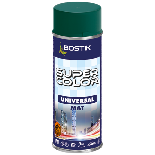 Lakier uniwersalny SUPER COLOR 400 ml ciemnozielony mat BOSTIK