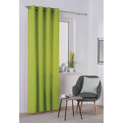 Zasłona z kółkami OXFORD 140 x 260 cm limonkowa