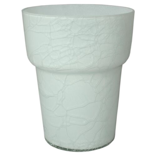 Osłonka szklana do storczyka 15 cm biała