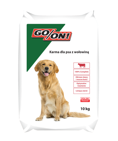 Karma sucha dla psów 10 kg z wołowiną GO/ON!