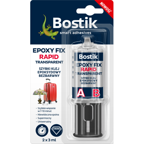 Szybki klej epoksydowy BOSTIK EPOXY FIX RAPID TRANSPARENT 2 x 3 ml