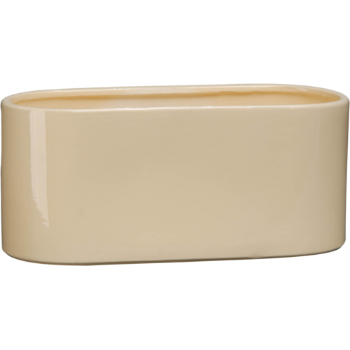 Osłonka ceramiczna ogródek storczyk 32 x 16,5 cm biały (odcień szary) połysk symbol 649