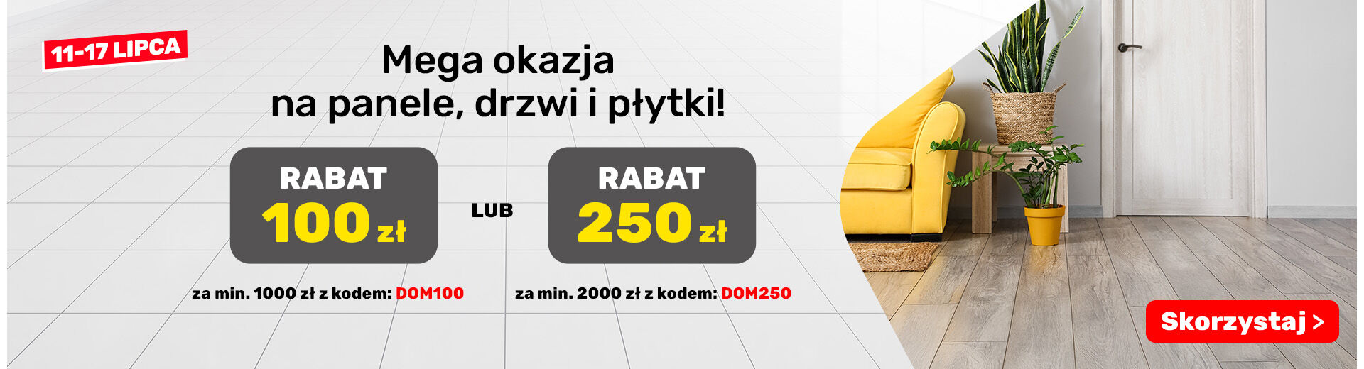 Mega okazje na panele, drzwi i płytki