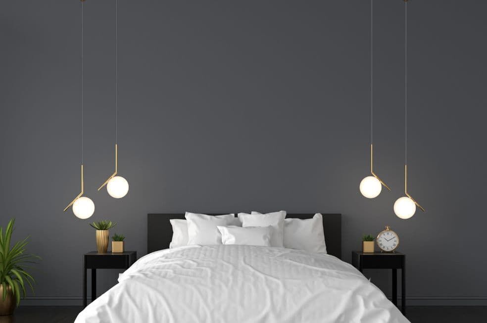 lampy wiszące długie do sypialni nad łóżko