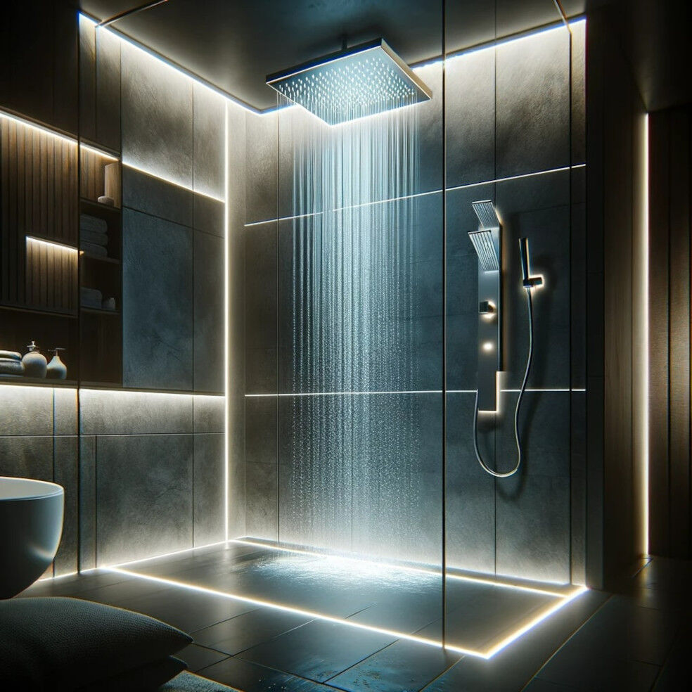 jak podświetlić prysznic