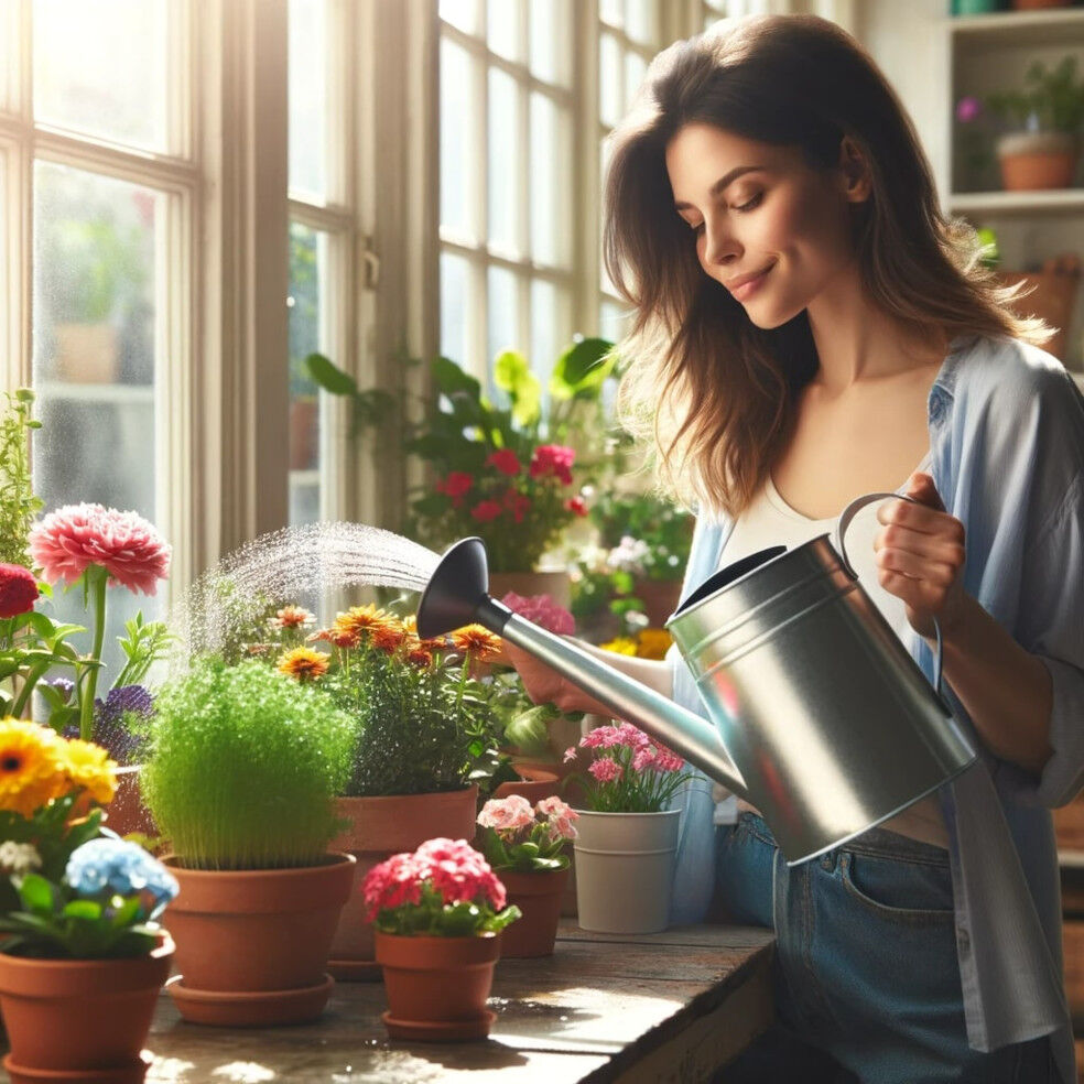 podlewanie kwiatów doniczkowych