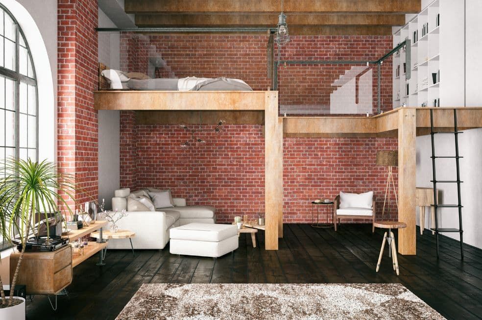 nowoczesne mieszkanie z sypialnią na antresoli