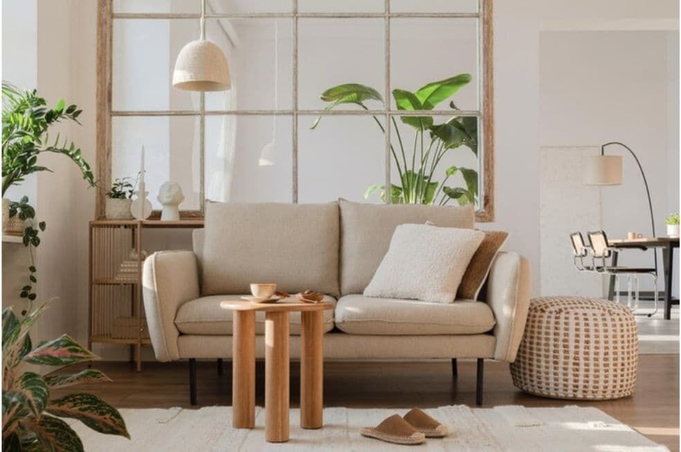 drewniane dodatki i dekoracje w salonie w stylu skandynawskim