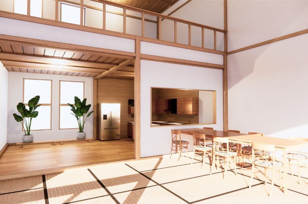 przestronne mieszkanie w stylu japońskim