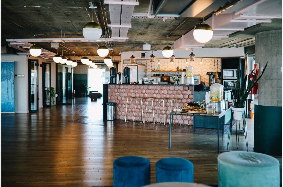 biurowa stołówka z kawiarnią