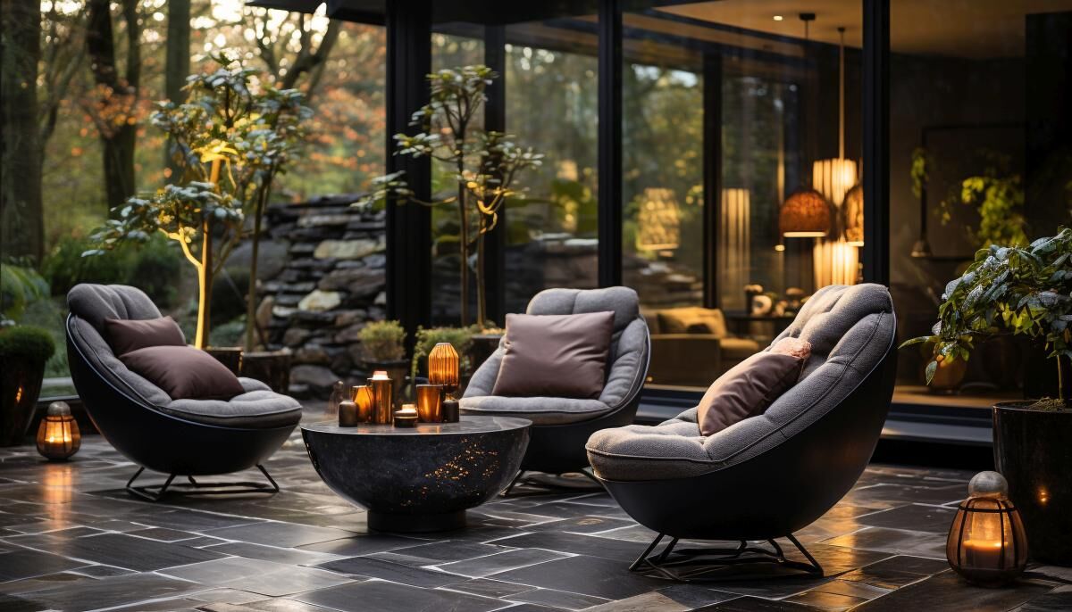 Ciemny kolor mebli do ogrodu