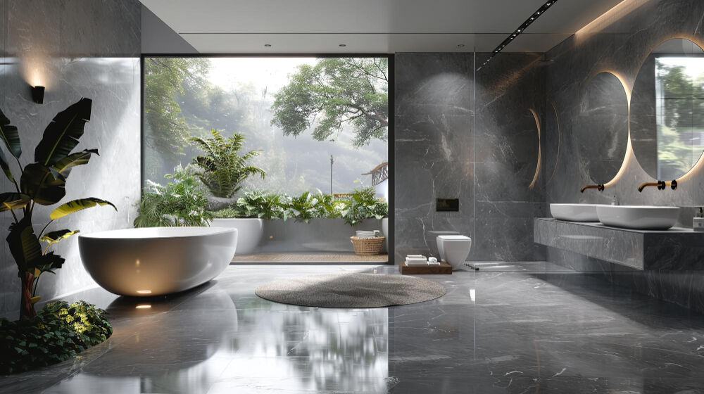 Płytki na podłodze w łazience