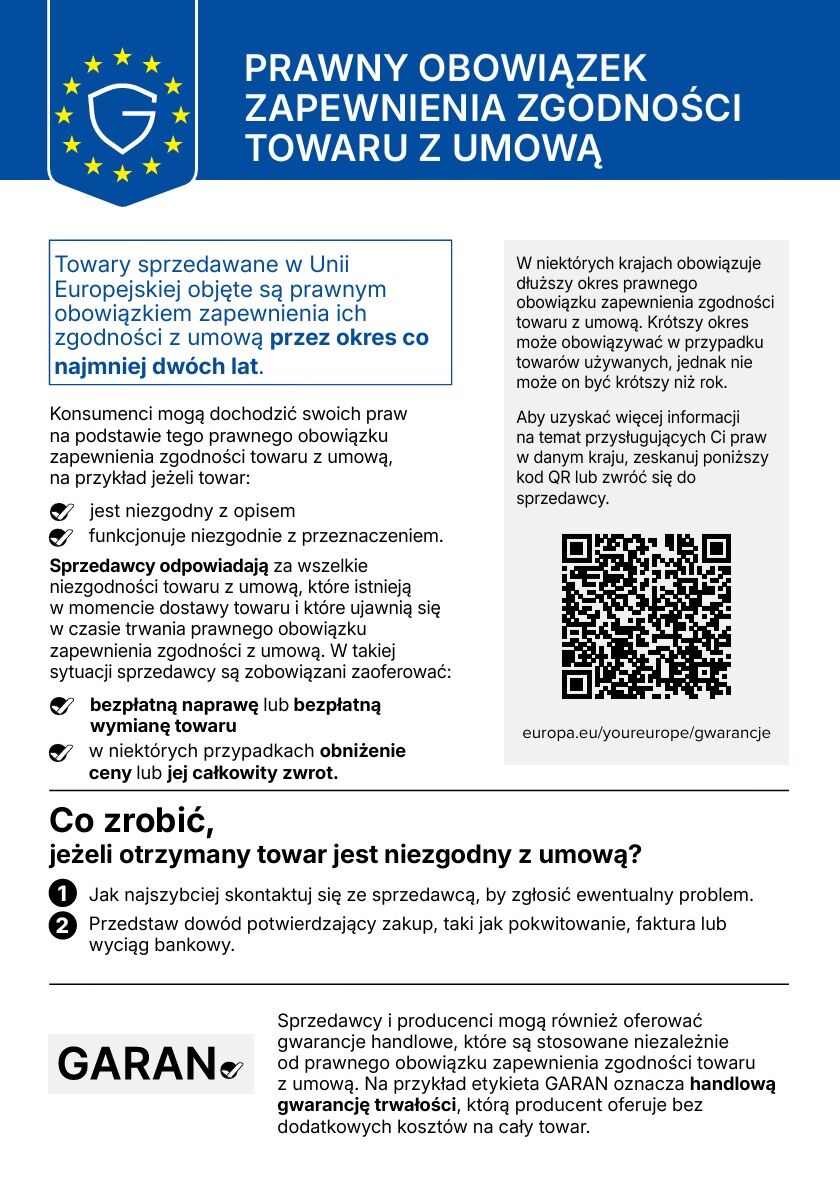 Prawny obowiązek zapewnienia zgodności towaru z umową