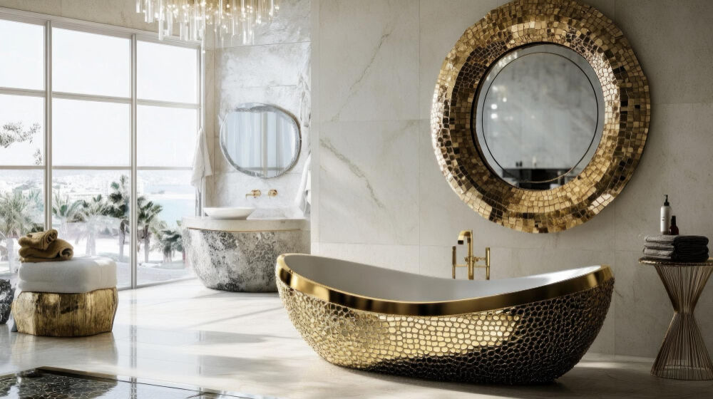 łazienka w stylu glamour inspiracja