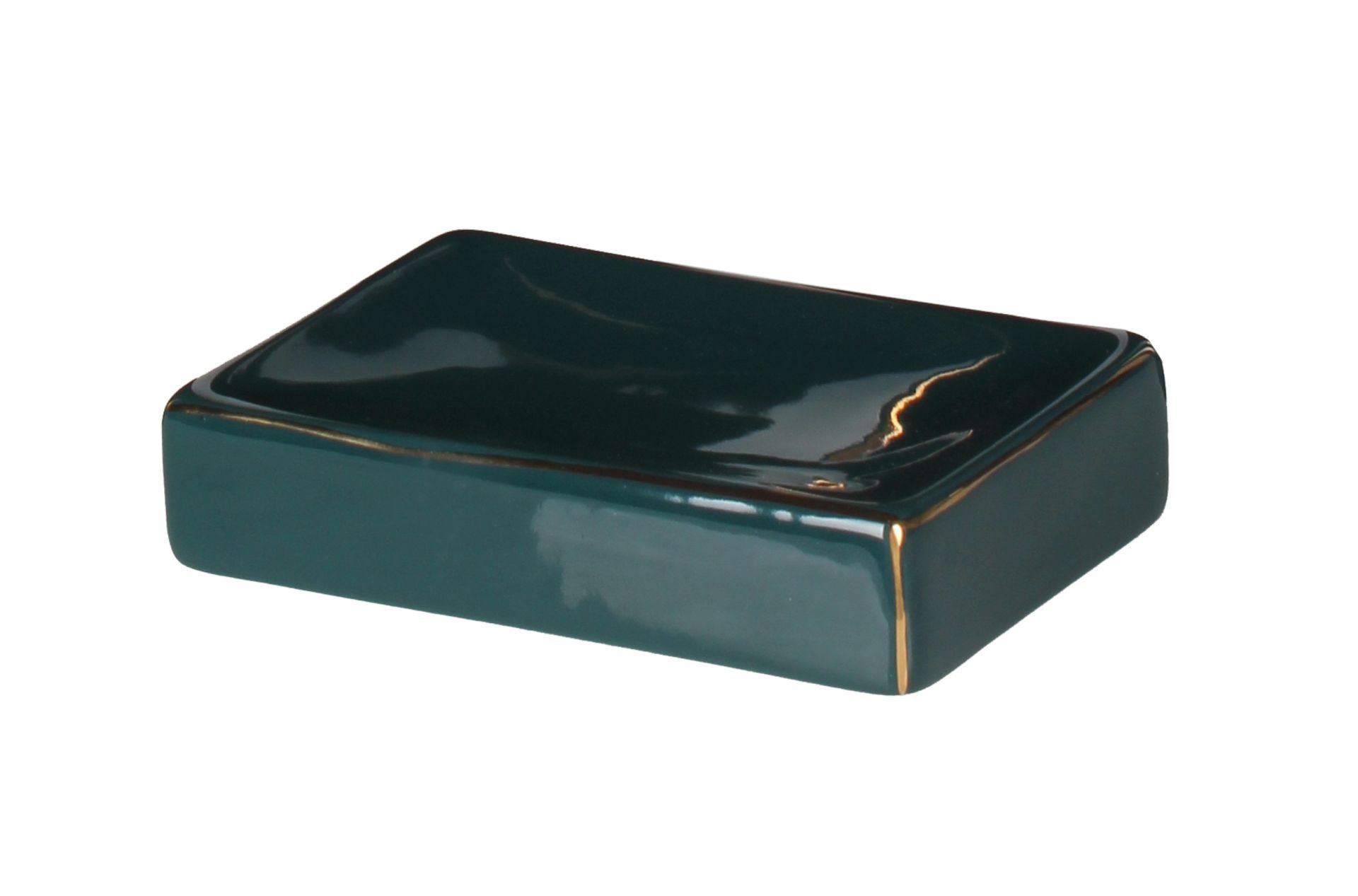 Mydelniczka Eryn 11,5 x 8,5 x 3 cm zielono-złoty