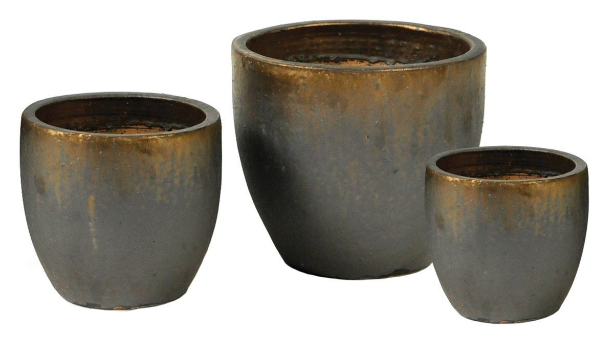 Donica mrozoodporna Glazed Egg Pot Bronze 38 x 32 cm brązowy