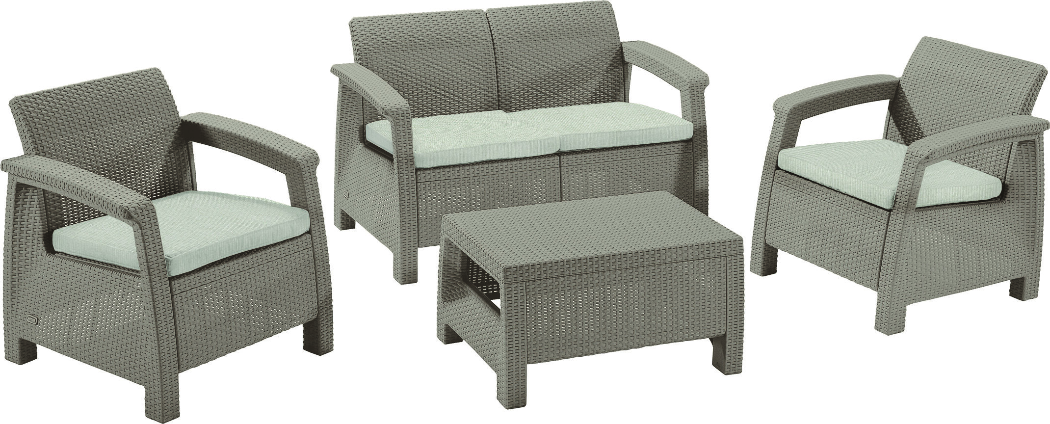Zestaw ogrodowy Corfu sofa stolik i 2 fotele beżowy
