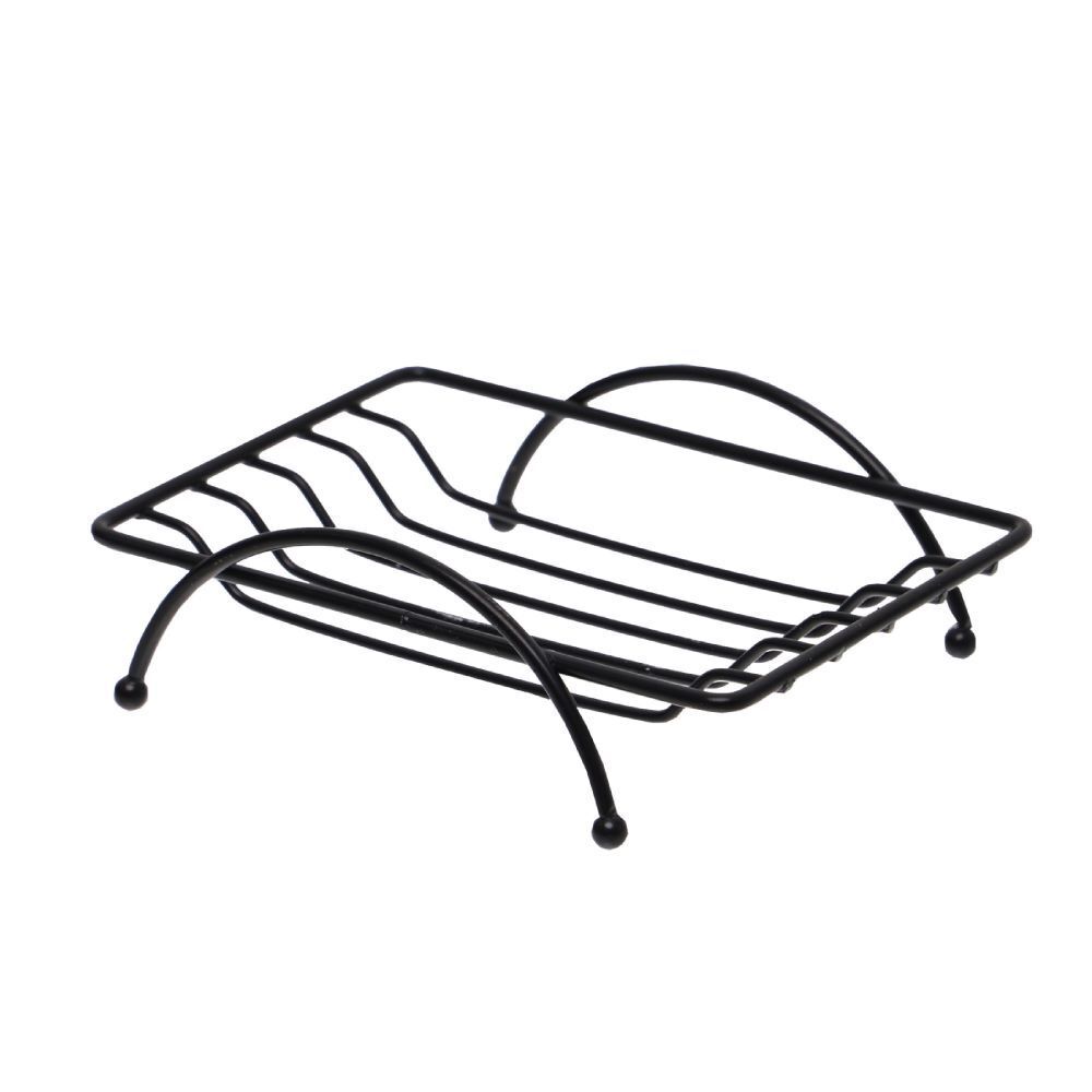 Mydelniczka prosta Malva 11 x 8 x 3 cm metalowa druty czarny miniaturka