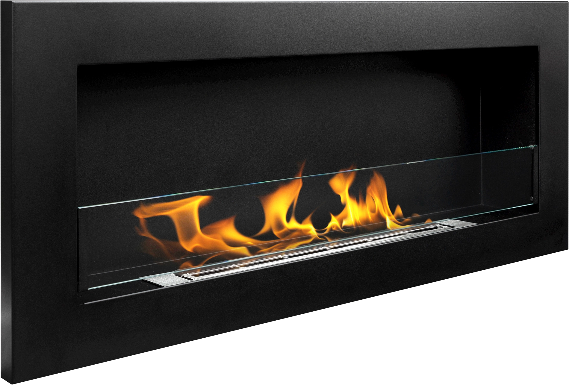 Biokominek 900 x 400 mm Slim czarny mat z szybą