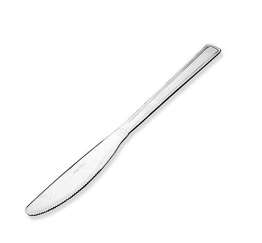 Nóż stołowy obiadowy Bari 21 cm srebrny miniaturka