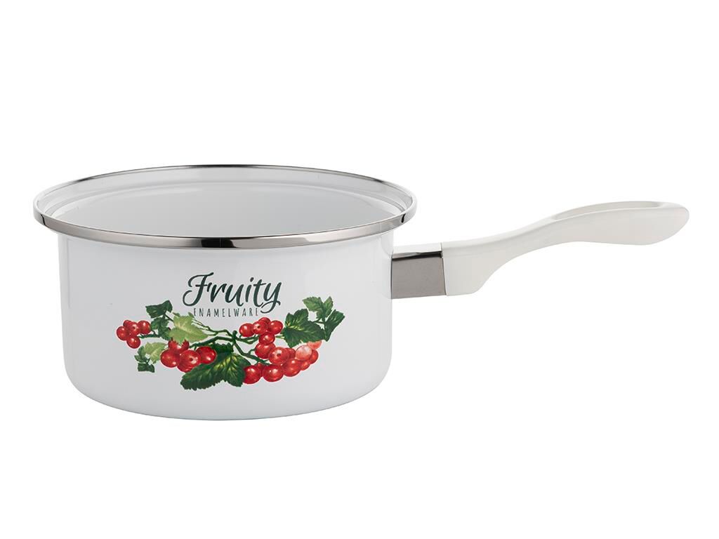Rondel emaliowany prosty Kalina 16 cm 1150 ml biały miniaturka