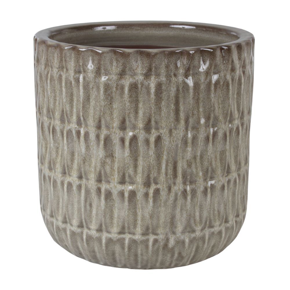 Donica szkliwo cylinder mrozoodporna 36,5 x 34,5 cm szary