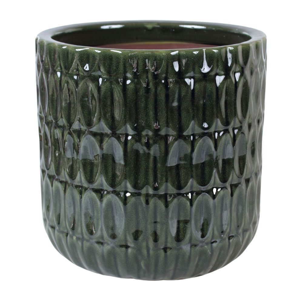 Donica szkliwo cylinder mrozoodporna 29,5 x 30 cm zielony