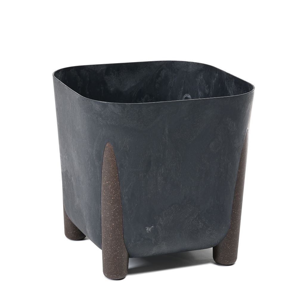 Donica kwadratowa Frida Eco Recycled 25,6 x 25,6 cm beton czarny