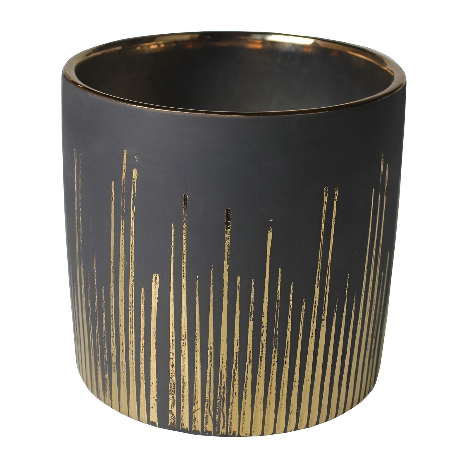 Osłonka Nils ceramiczna 13 cm antracytowo-złoty