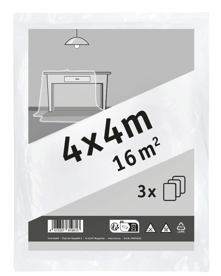 Folia malarska 4 my 4 x 4 m 3 sztuki