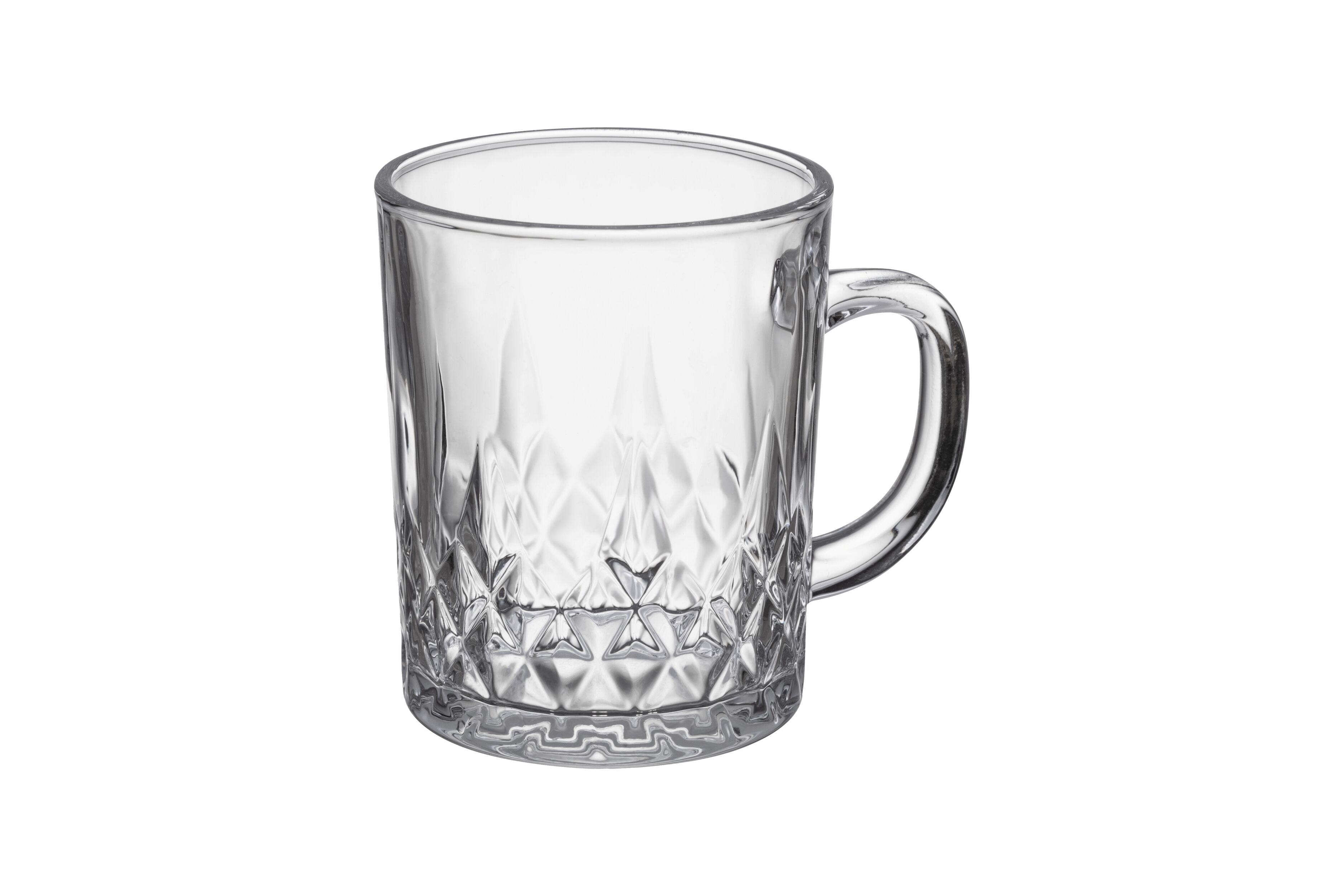 Kubek Dublin szklany 240 ml romby transparentny miniaturka
