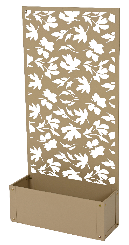 Kwietnik metalowy ścianka 57 x 21 x 118 cm piaskowy