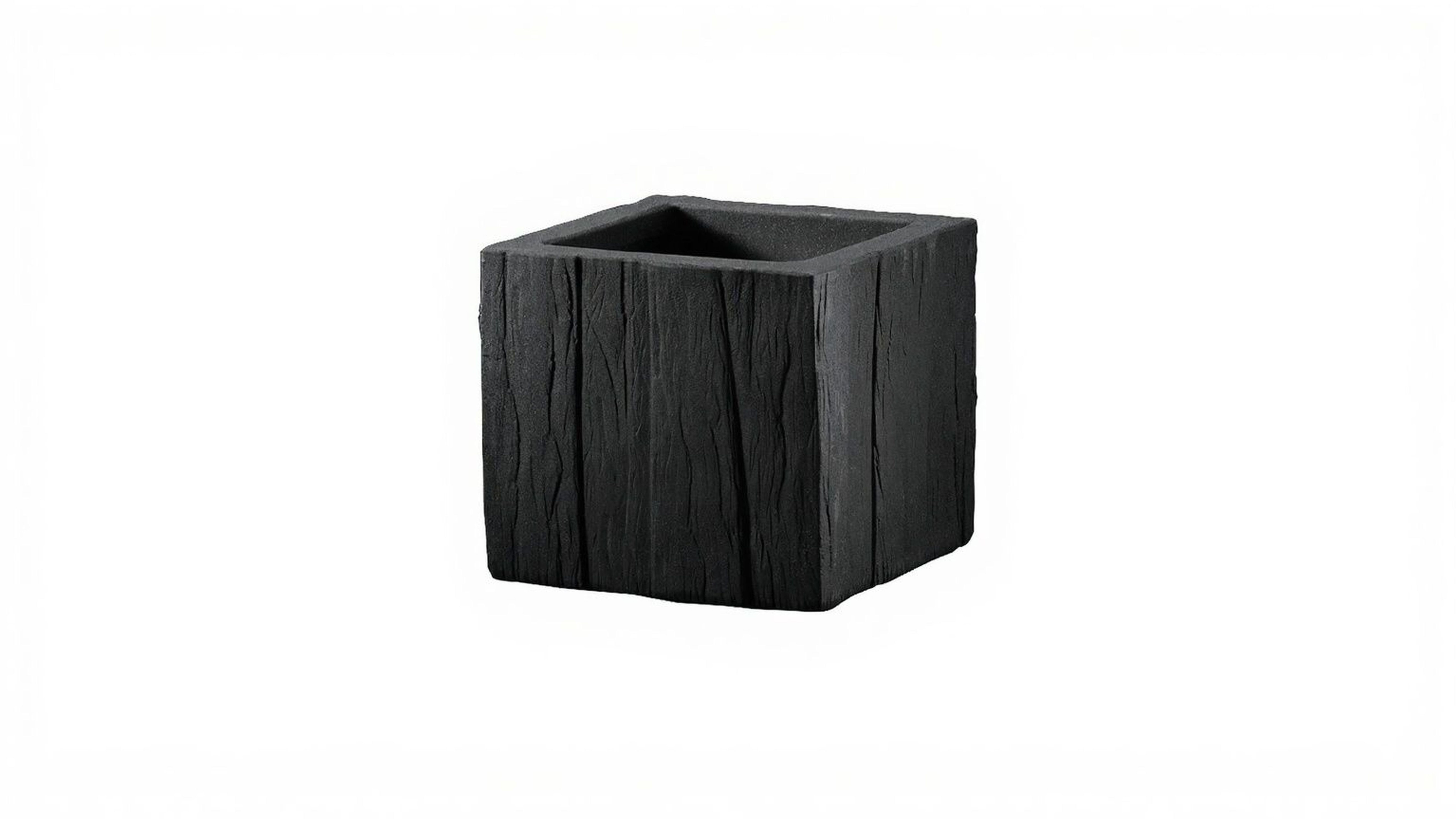 Doniczka Kubus Wood wys. 27 cm antracytowa