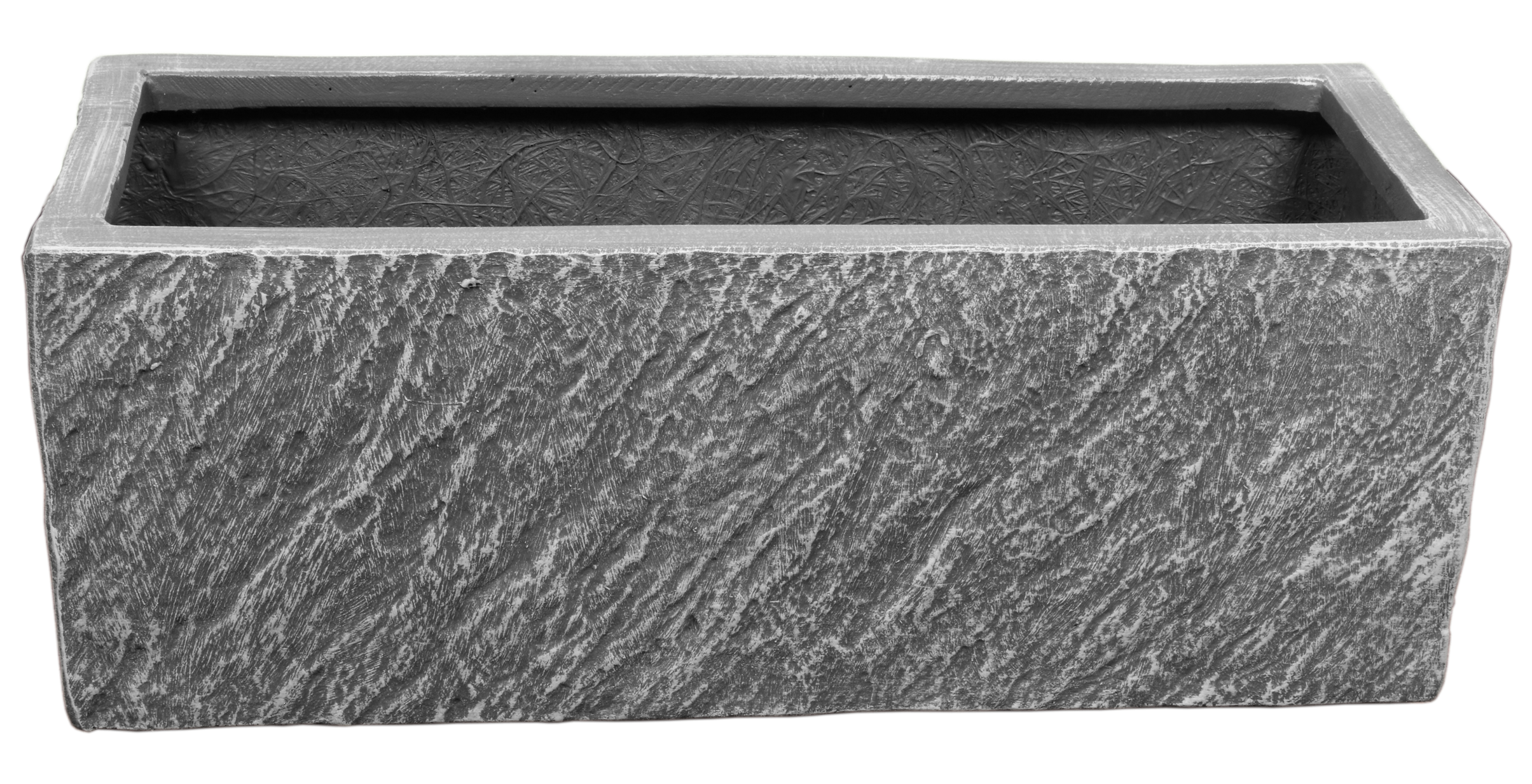 Donica FIBERSTONE prostokąt niski 40 x 15 x 16 cm ciemny grafit