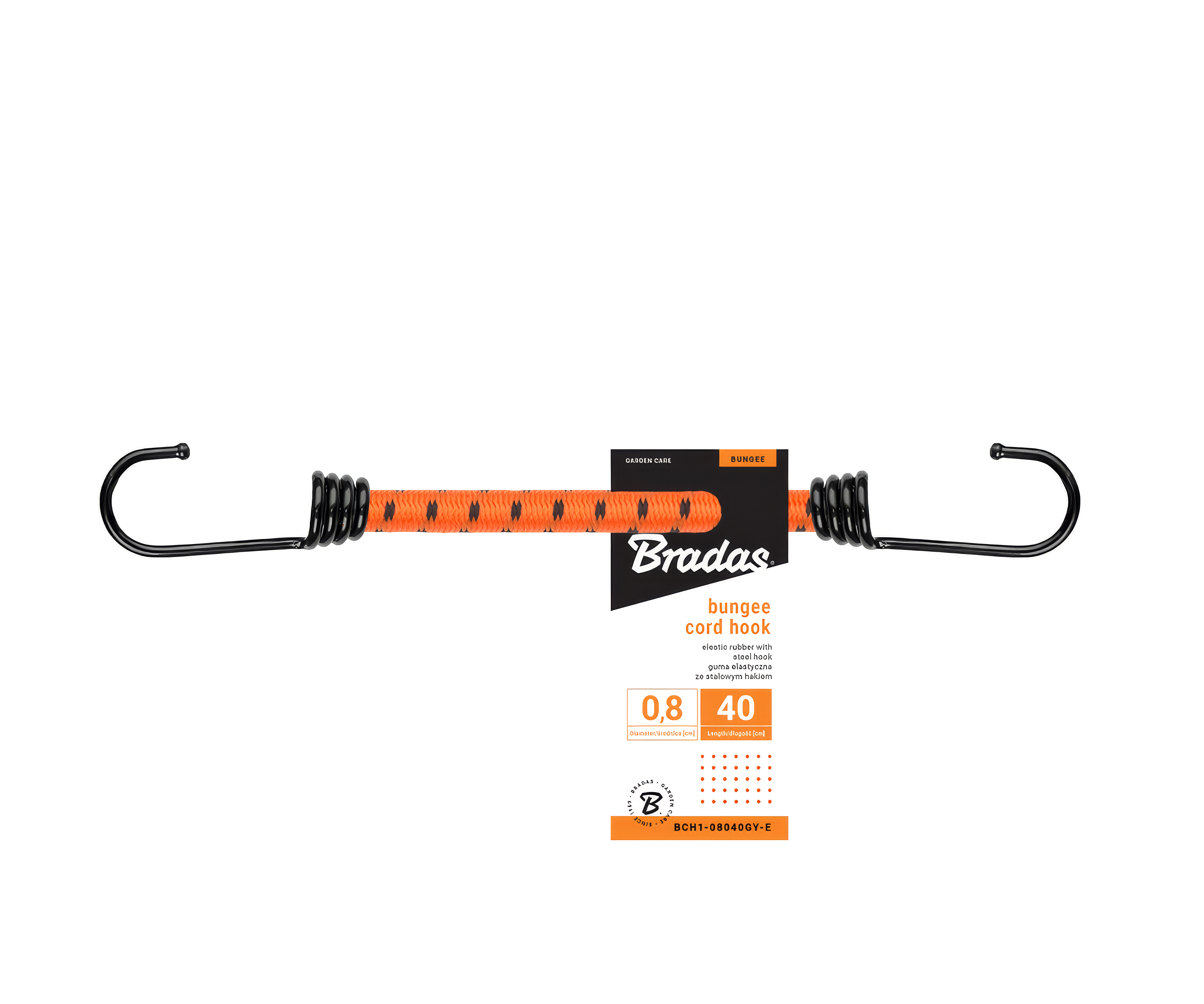 Guma elastyczna z hakiem metalowym BUNGEE CORD HOOK 60 cm
