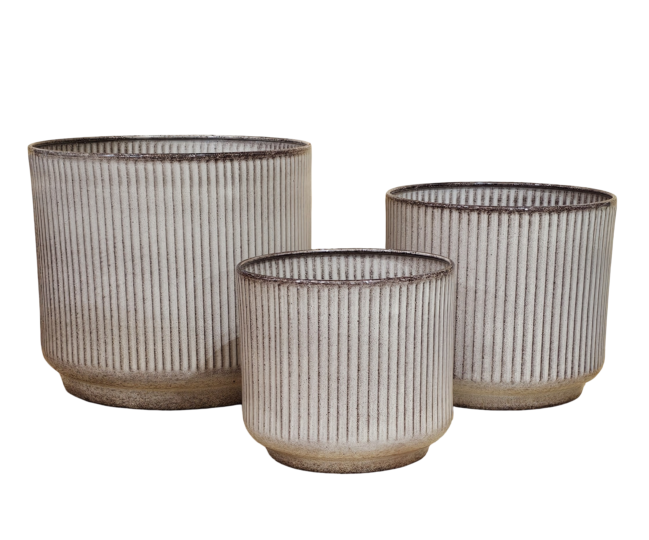 Zestaw 3 donic metalowych NILGIRI STRIPE beżowy