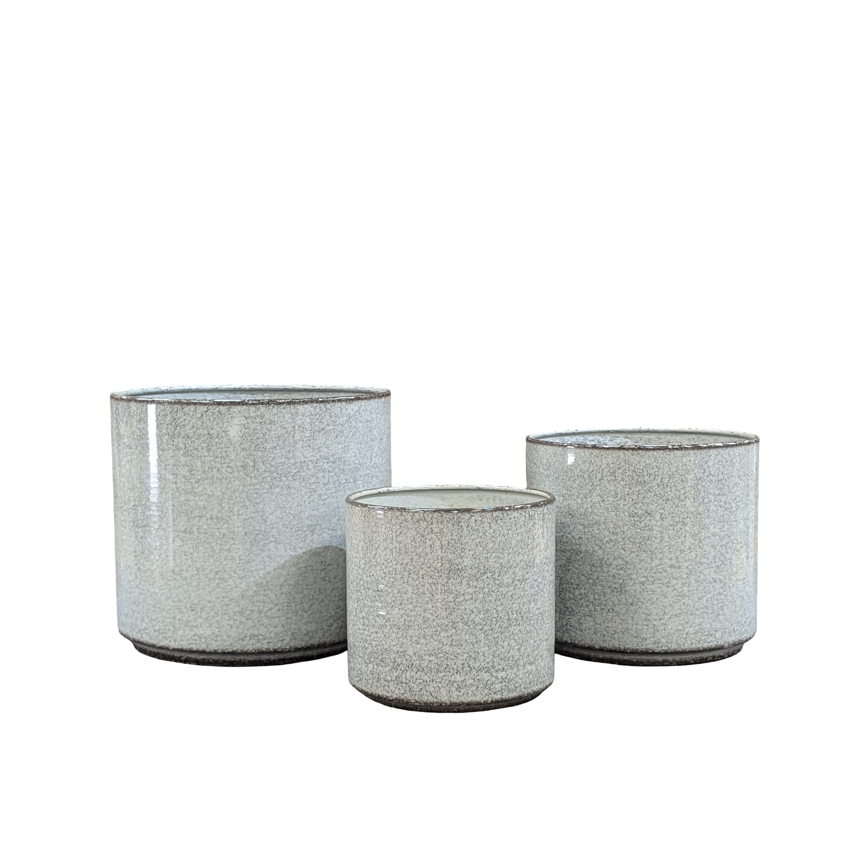 Donica metalowa FEETED CYLINDRICAL śr. 20 cm wys. 19 cm szara