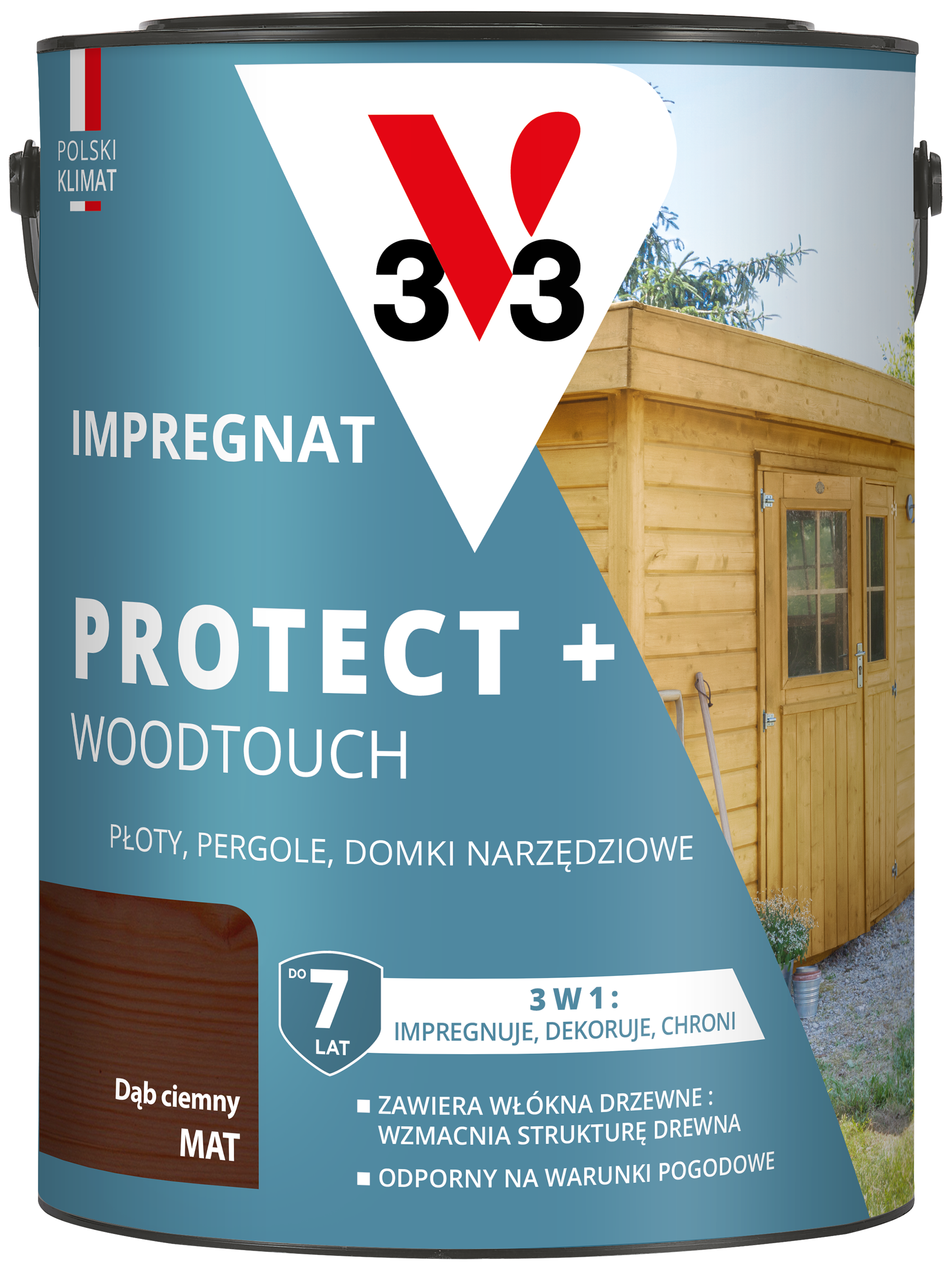 Impregnat PROTECT+ 7 lat dąb ciemny 4,5 l V33