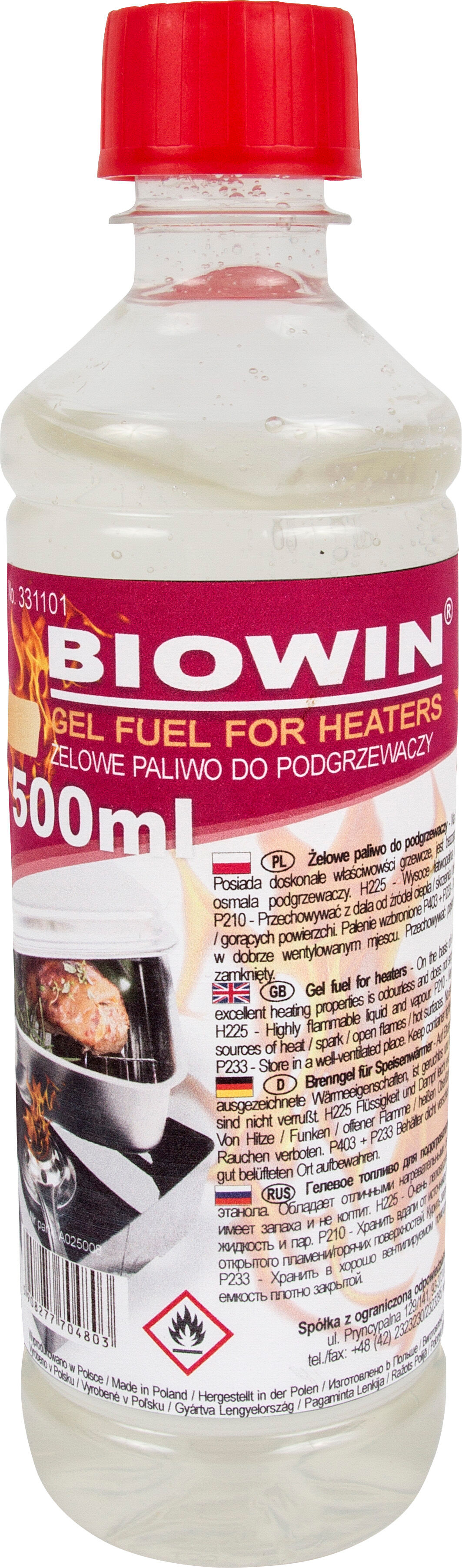 Żelowe paliwo do podgrzewaczy 0,5 l miniaturka