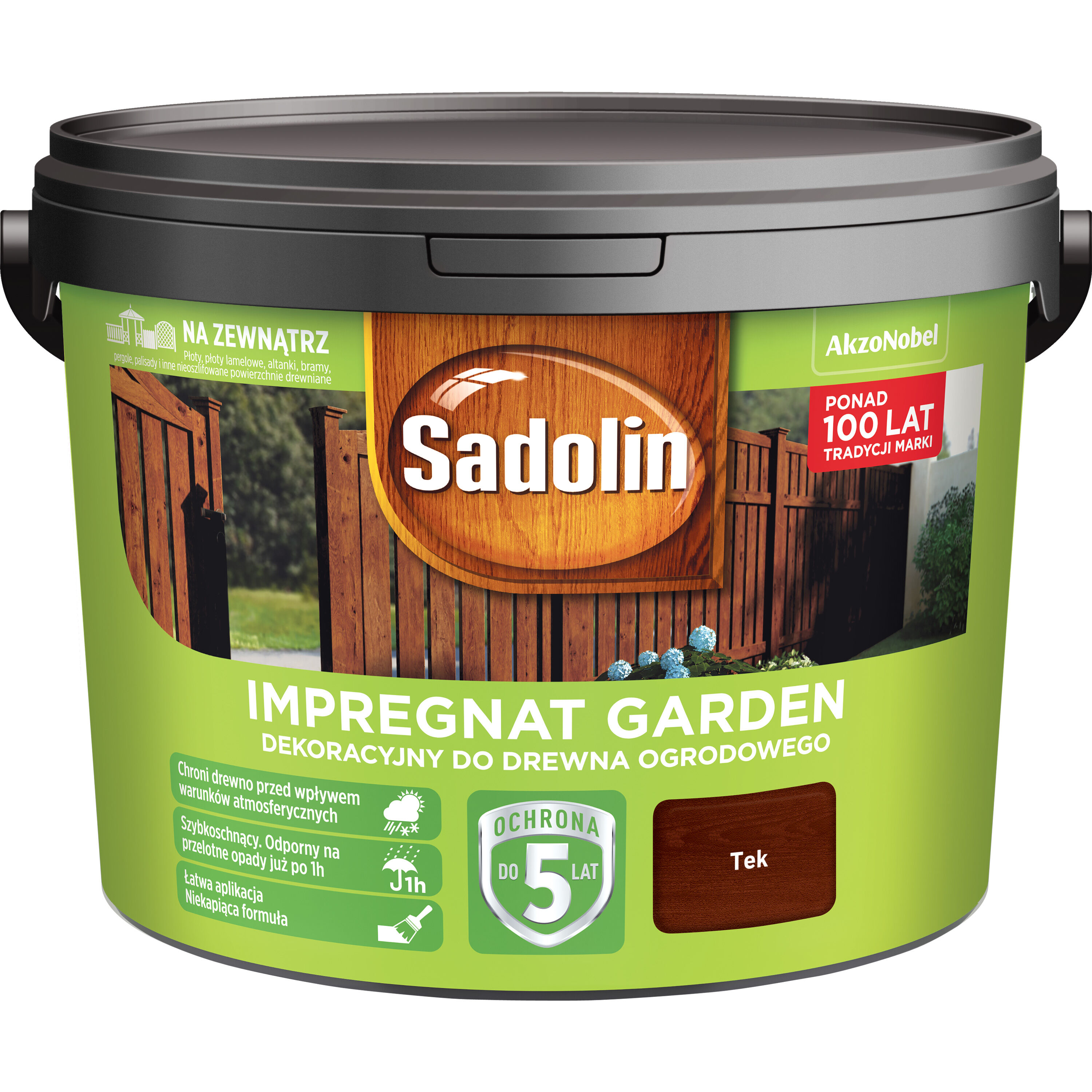 Impregnat Dekoracyjny do drewna ogrodowego Garden Tek 9 l Sadolin