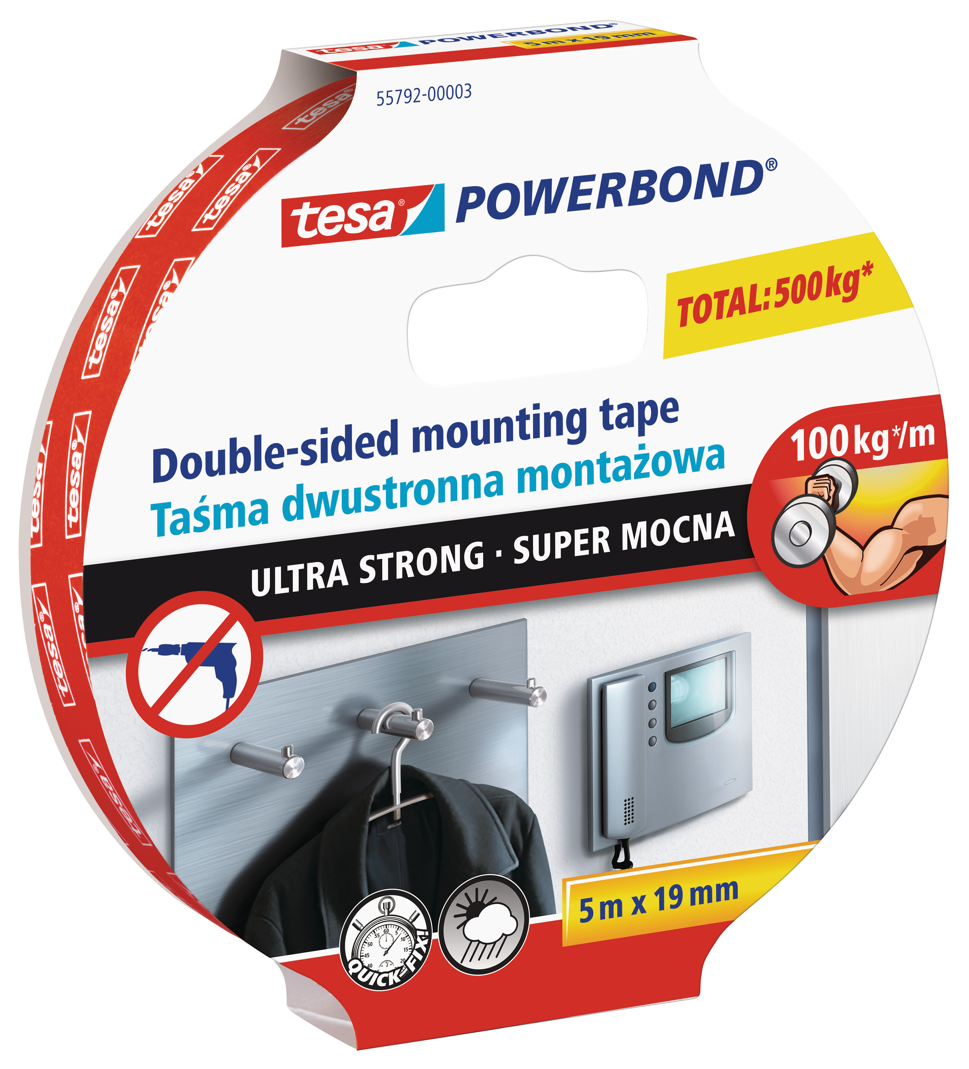 Taśma montażowa POWERBOND super mocna 5 m x 19 mm tesa