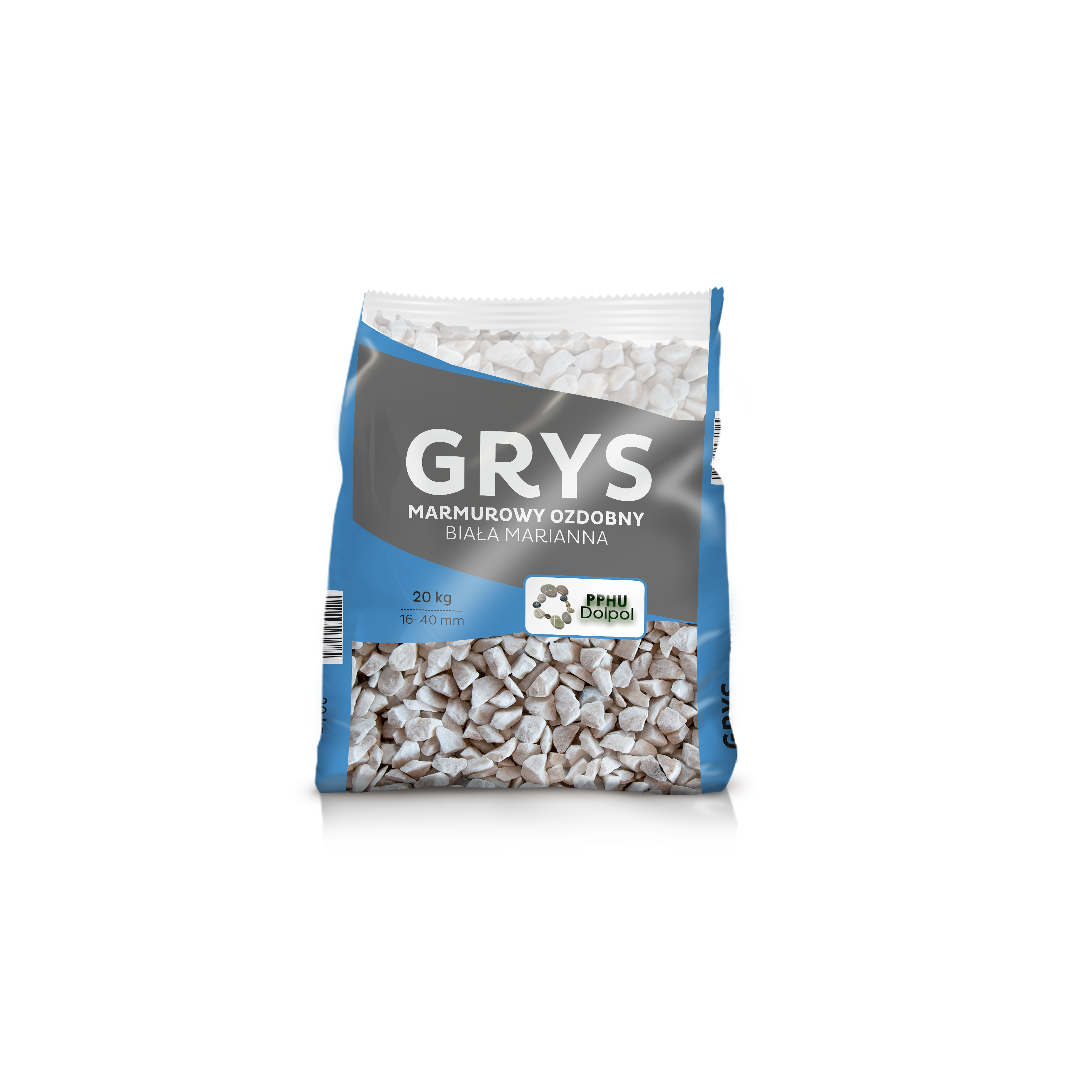 Grys marmurowy biały 16-40 mm 20 kg