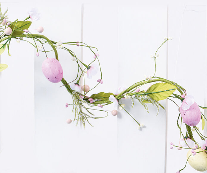 Girlanda wielkanocna 130 cm żółto-różowa
