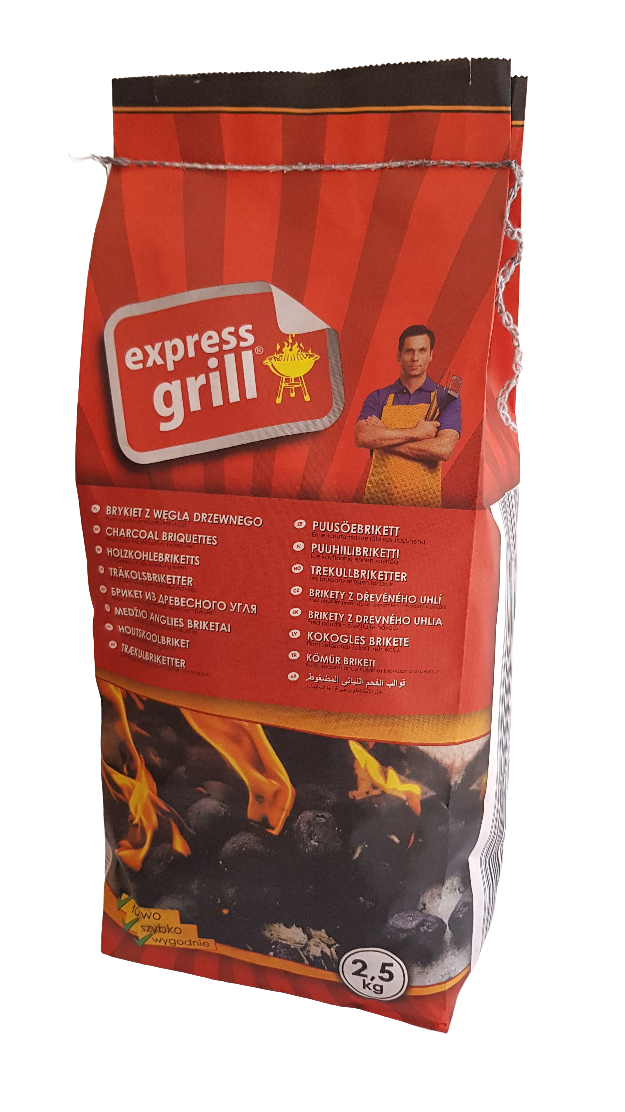Brykiet z węgla drzewnego 2,5 kg Express grill miniaturka